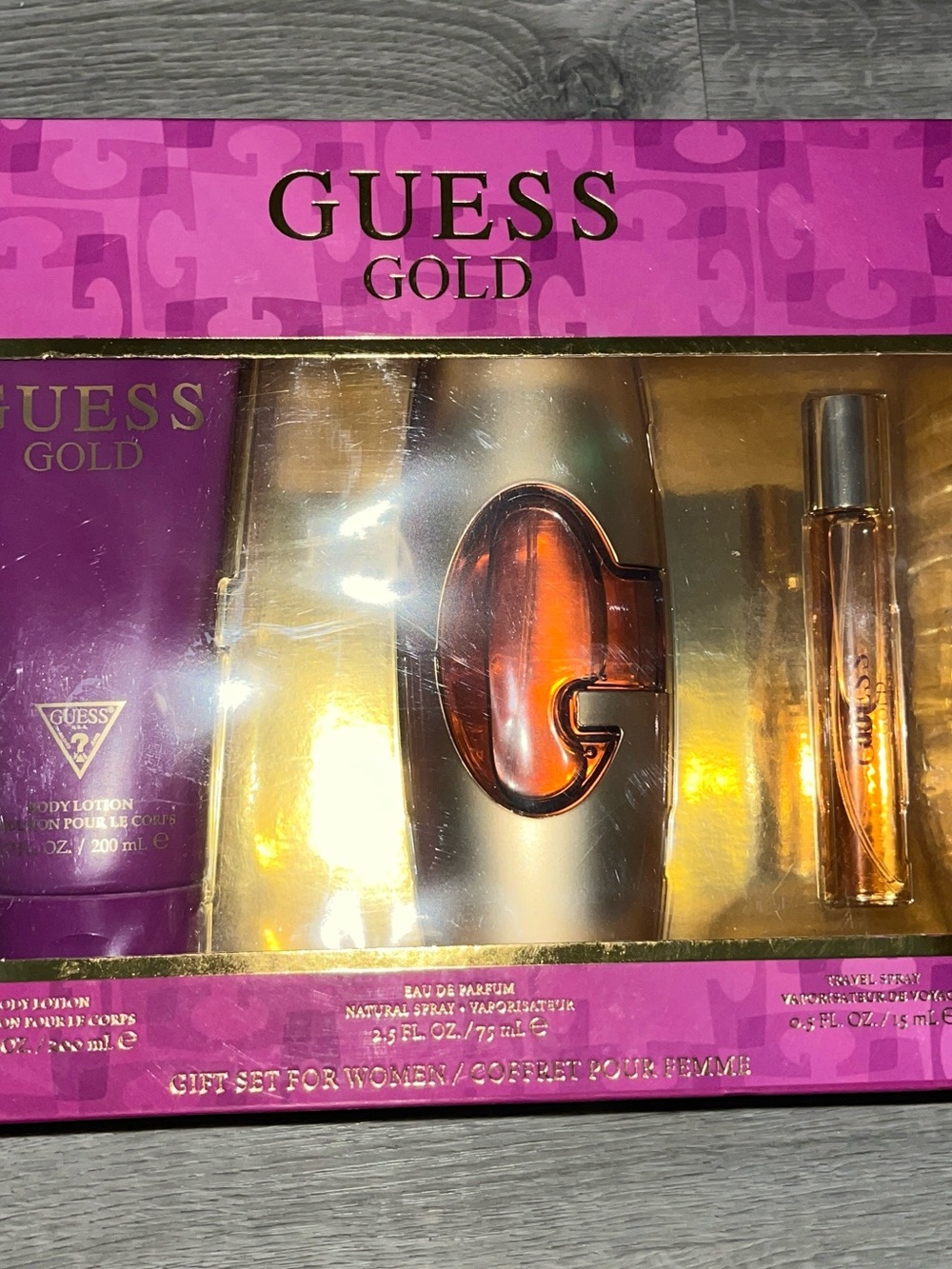 Guess Pink & Gold Fragrance Gift Set Packaging
